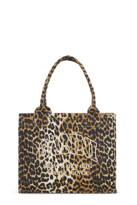 ganni leopard print tote.